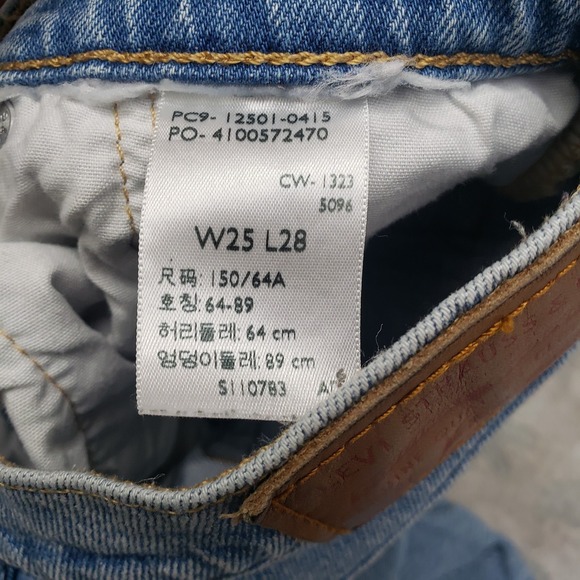 Levi's 501 Jeans Womens 25x28 Blue Premium Button Fly Straight Leg Denim - Picture 7 of 11